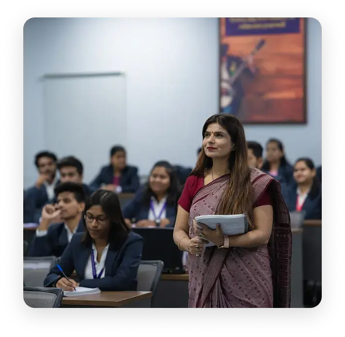 Professional team discussion for MBA eligibility criteria at Narayana Business School Ahmedabad