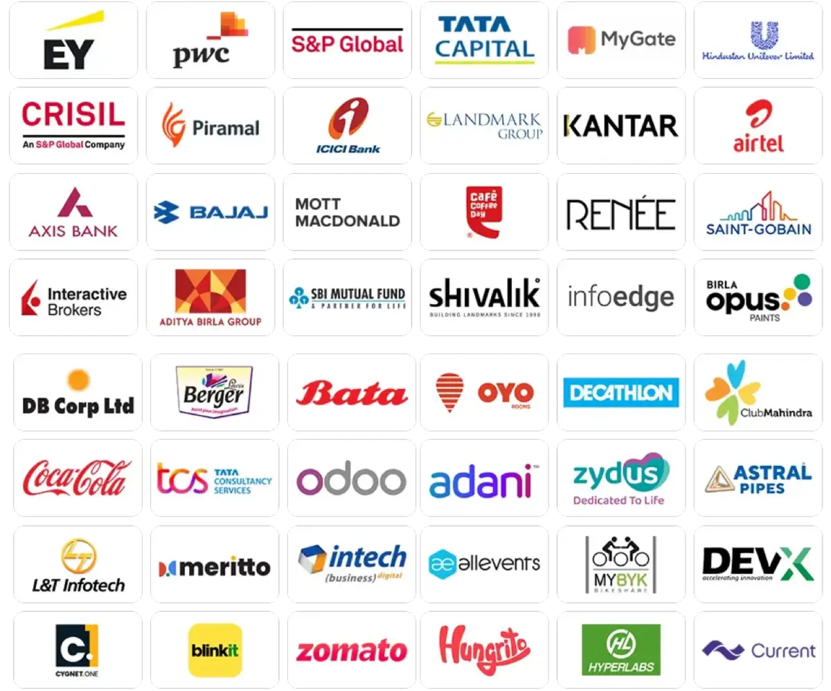 Prominent recruiters logos Fortune 500 companies hiring NBS MBA graduates