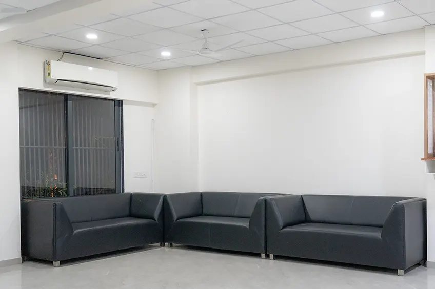 Reception area in Hostel at narayana business school