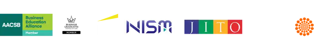 Logos representing Narayana Business School's Global Memberships and Industry Partnerships