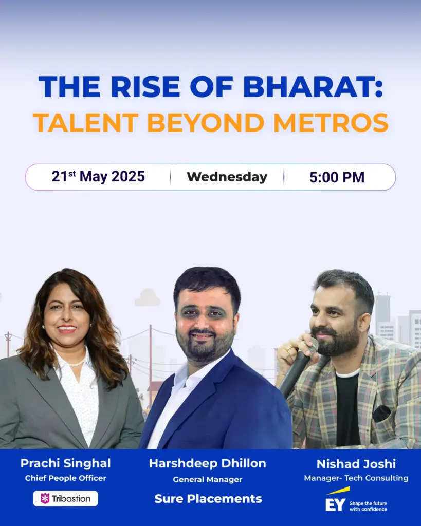 Phone Screen Displaying a Digital Banner for The Rise of Bharat event