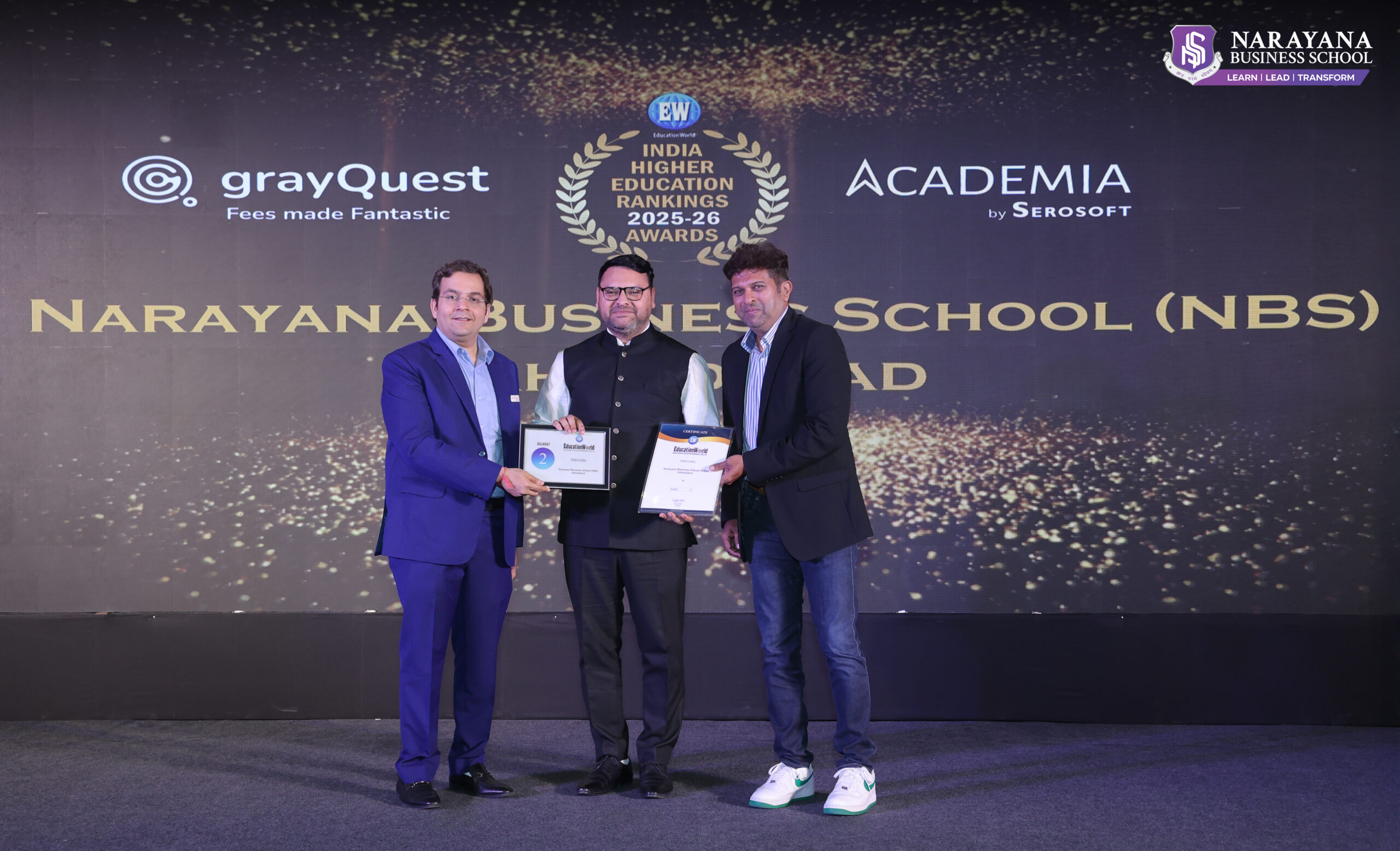NBS ranked 2nd best private b school in Gujarat 2025