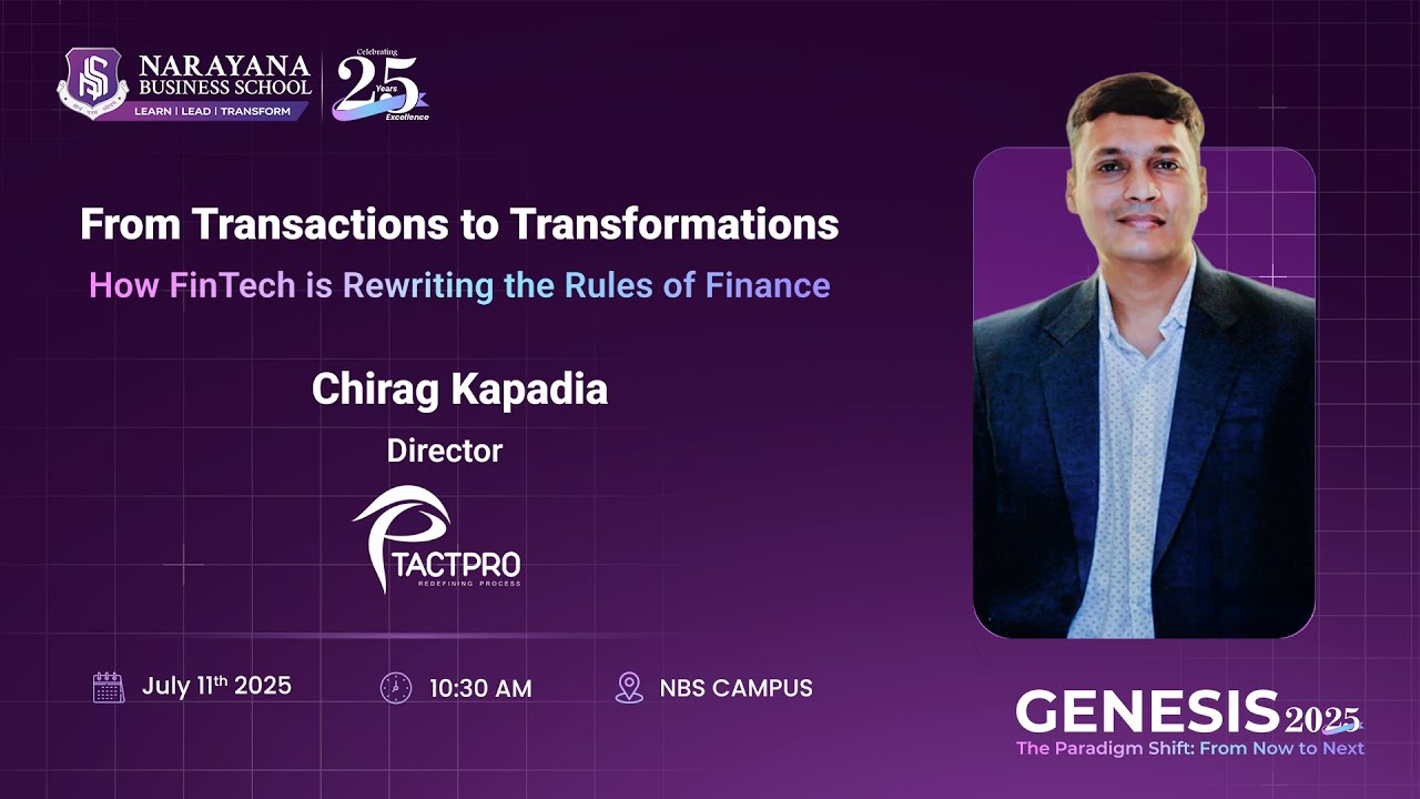 Genesis 2025 event speaker Chirag Kapadia director of TACTPRO on the topic From Transactions to Transformations.