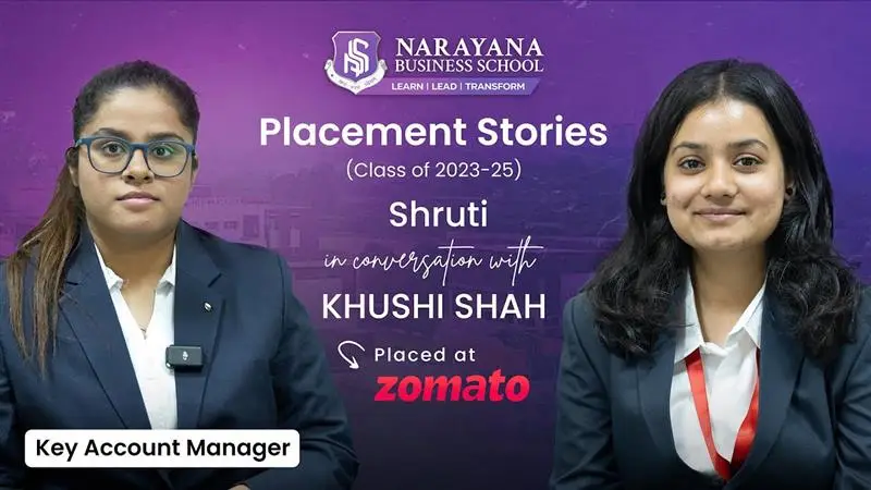 Placement Stories (Class of 2023-25) of Shruti in conversation with Khushi Shah, placed as a Key Account Manager at Zomato.