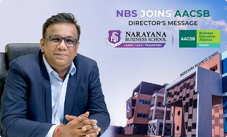 Narayana Business School Ahmedabad modern academic building | air-conditioned classrooms, Wi-Fi campus, state-of-the-art library and sports facilities for MBA students